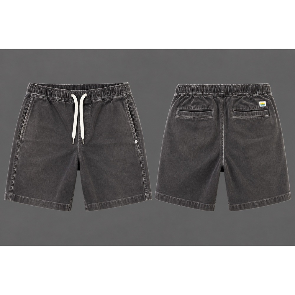 Vuori Optimist Shorts MENS LARGE soft cotton corduroy texture 8" inseam GRAY